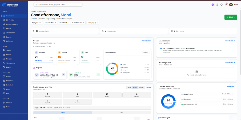 SmartEMS desktop view