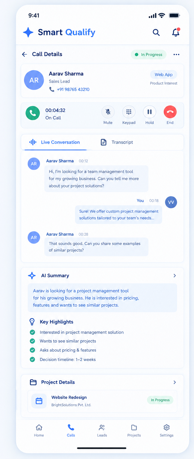 SmartQualify mobile view