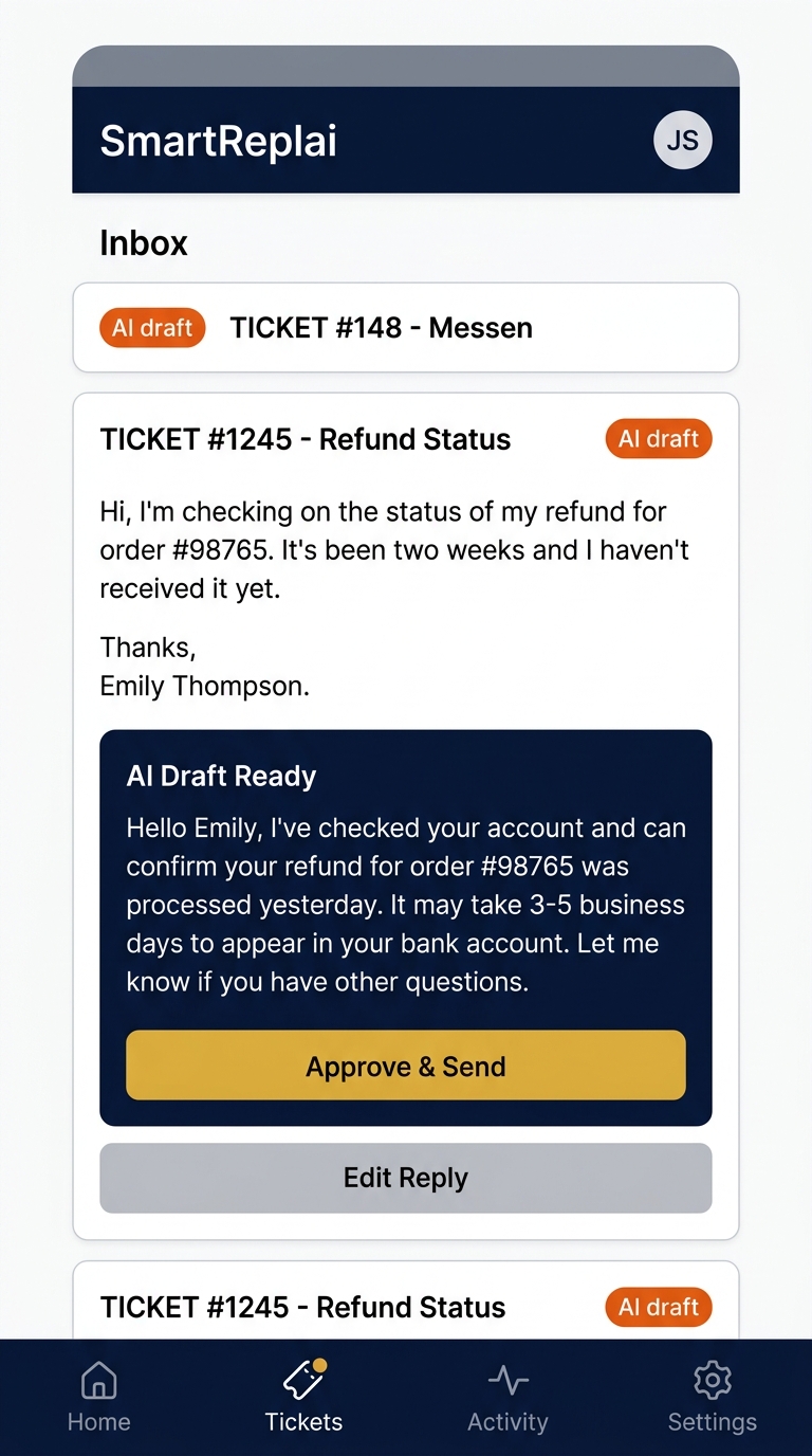SmartReplai mobile view